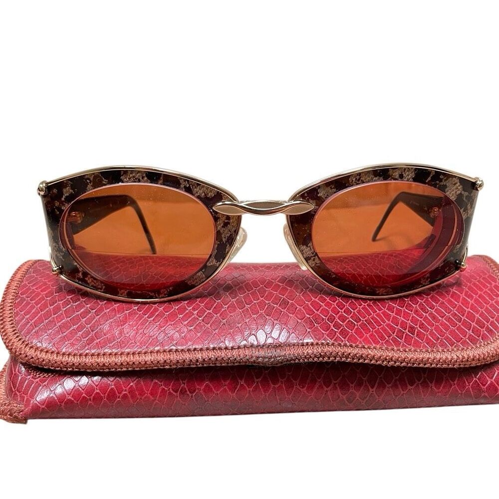 Vintage Cazal Y2K Hip-hop Gold Leopard Sunglass FRAMES ONLY Germany model 911